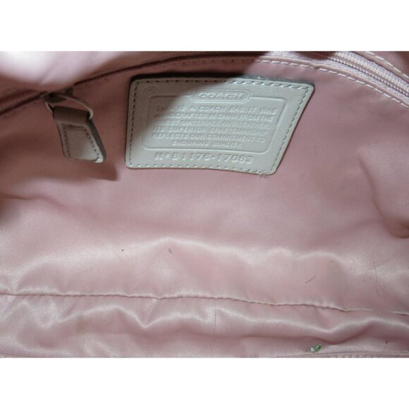 COACH Kristin Ikat Op Art Silver Gray Print Sparkle Canvas Hobo Flap Handbag - Picture 9 of 15